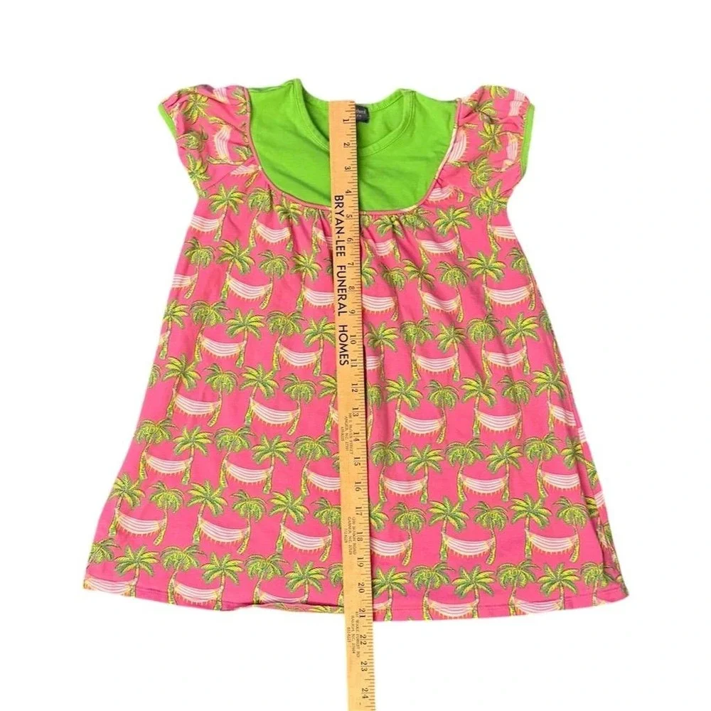 Simply Southern Girls' 4T Palm Tree Hammock Knee Length Dress vacation cruise‎
